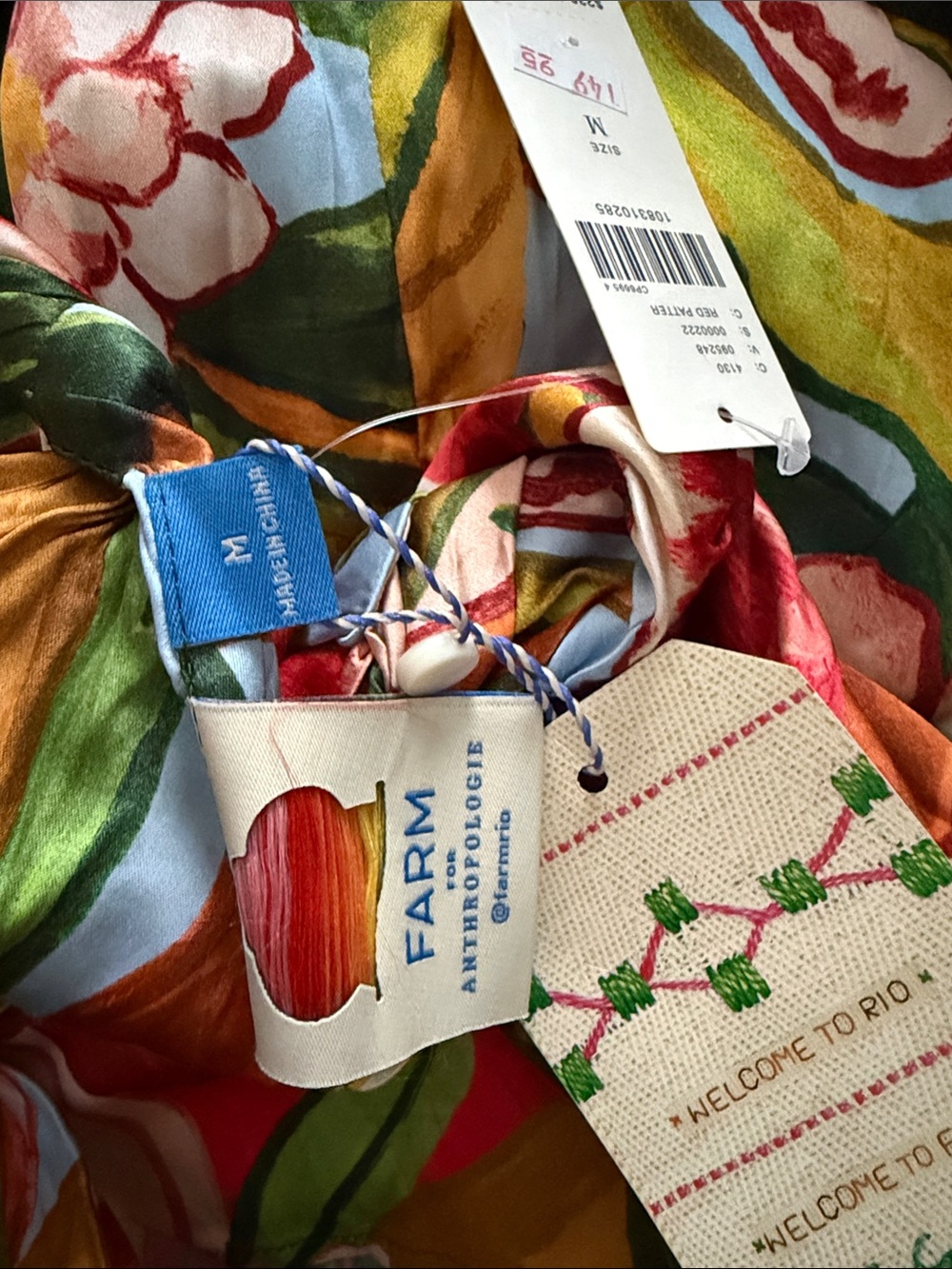 FARM Rio Tropical Floral Maxi Dress in Green, Orange, Yellow new with tags - Picture 6 of 6